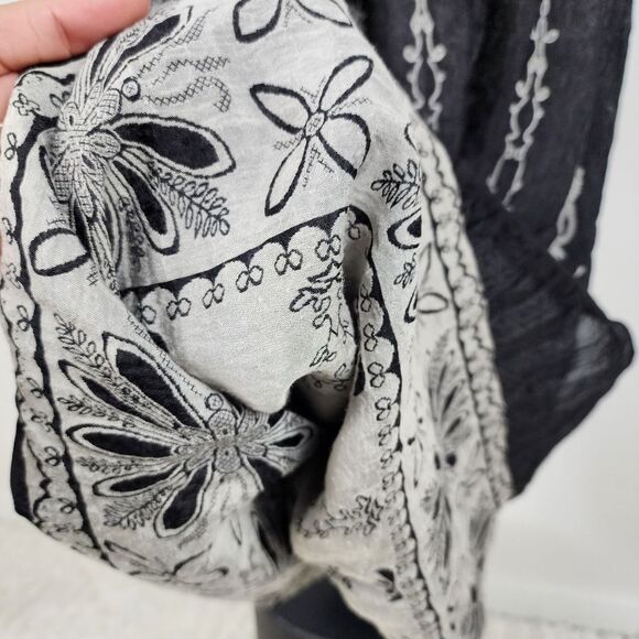 Anthropologie Lapis Strapless Long Dress Smocked Stretchy Upper Floral One Size - Picture 10 of 15